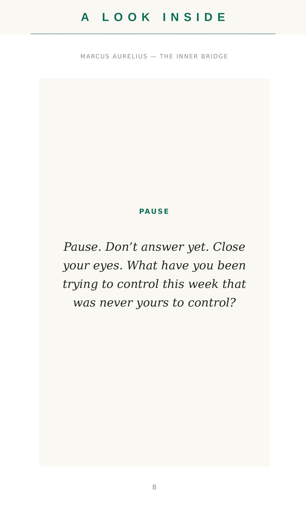 A look inside — sample page